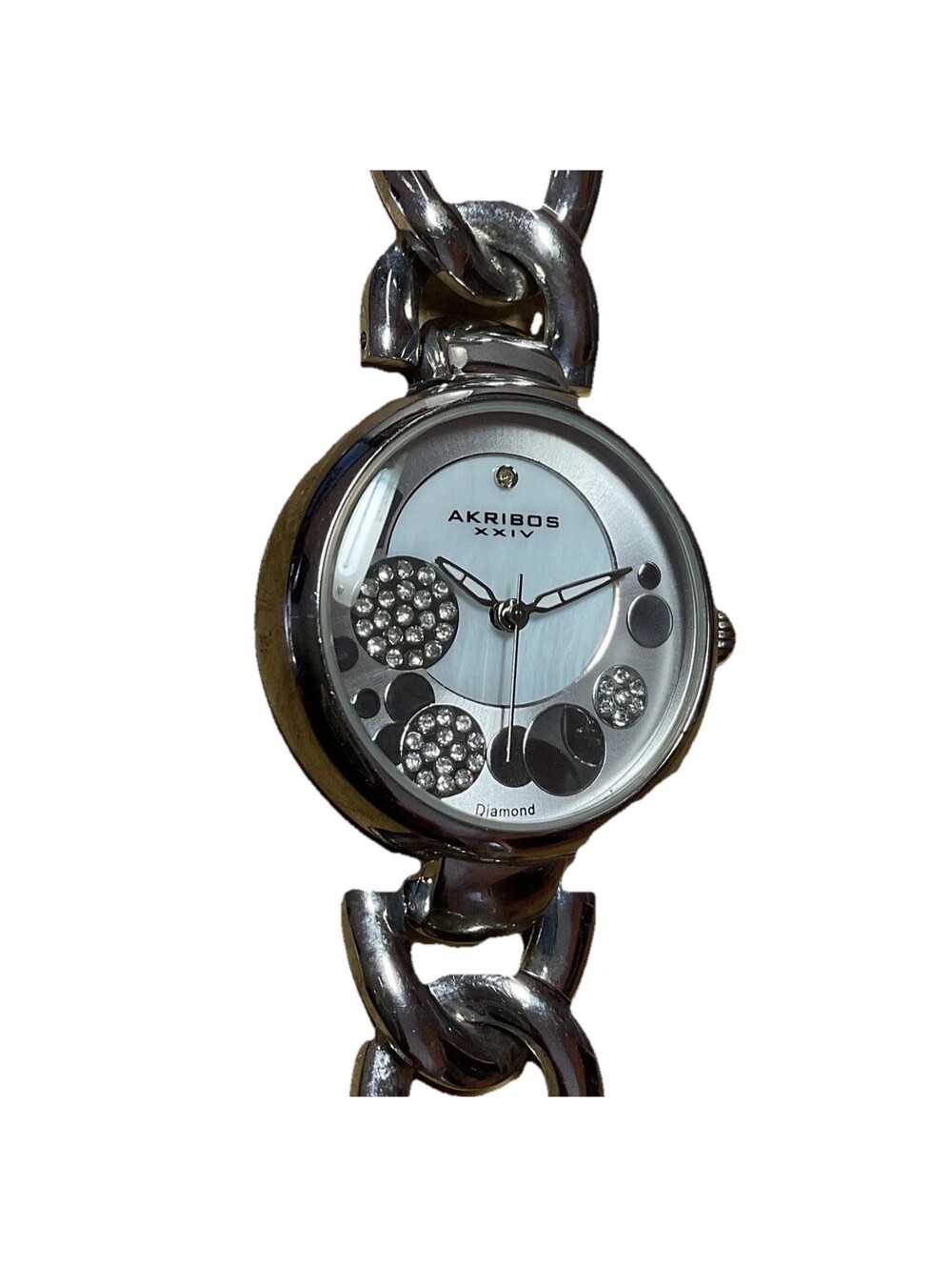 Akribos XXIV AK678SS Womens Watch Mother-Of-Pearl Dial Silver Tone Case/Band B-S